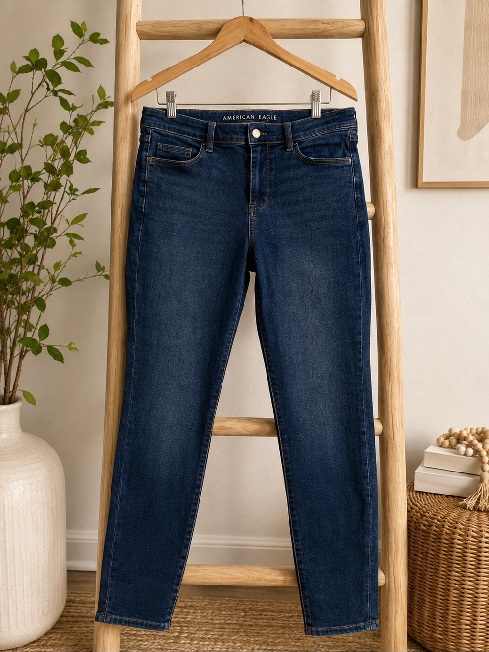 NWOT American Eagle Next Level Stretch High-Rise Skinny Jeans Dark Wash Size 14R